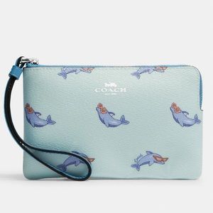NWT Limited Edition Coach Dolphin Print Wristlet SOLD OUT